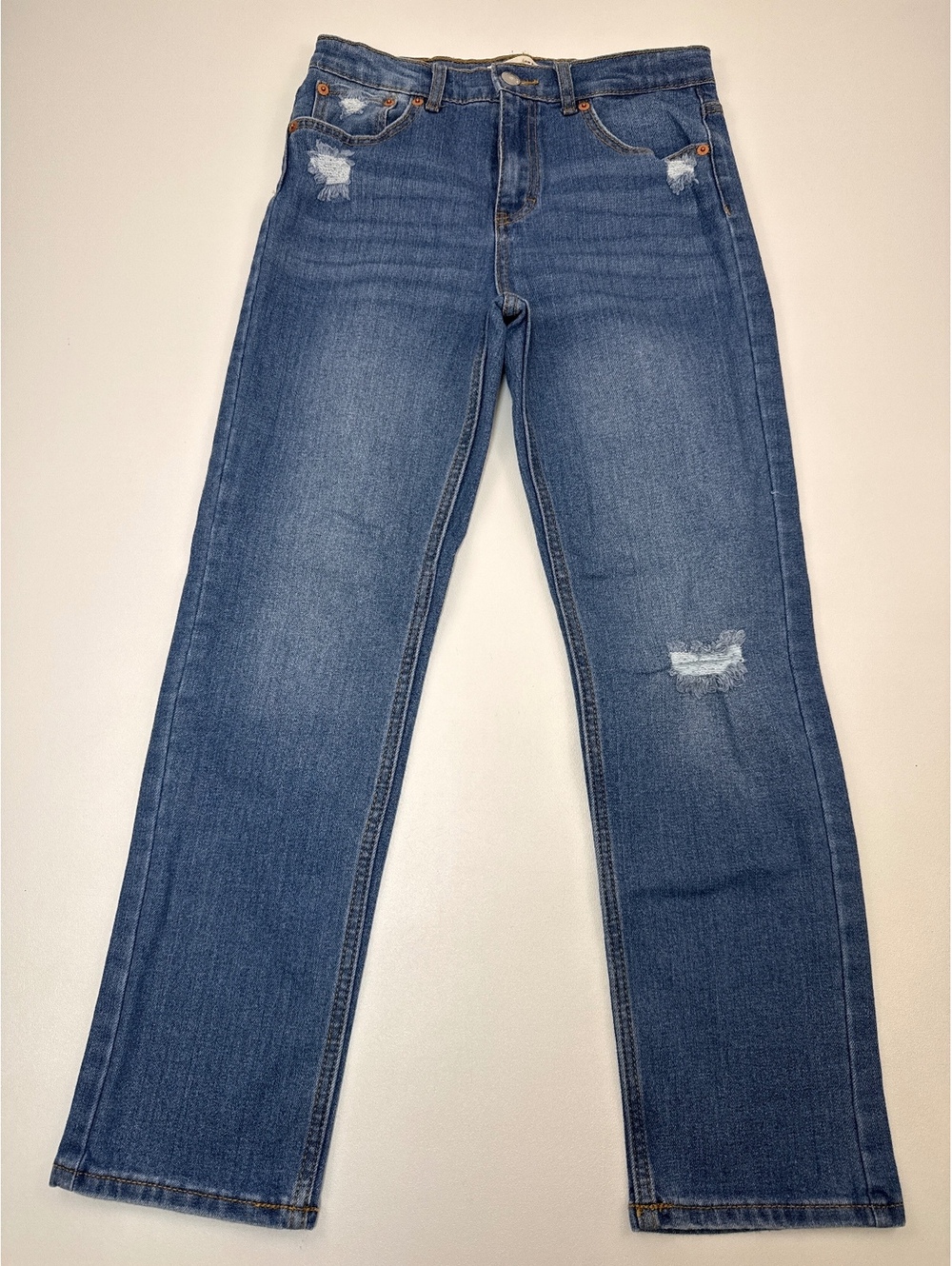 Levi's Low Pro Distressed Blue Denim Jeans